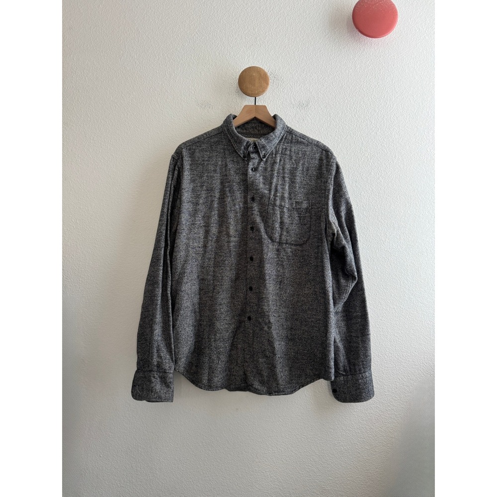 Naked & Famous Denim Gray Button-Down Casual Shirt